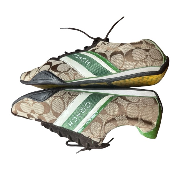 Coach Brown and Green Sneakers - Picture 3 of 10